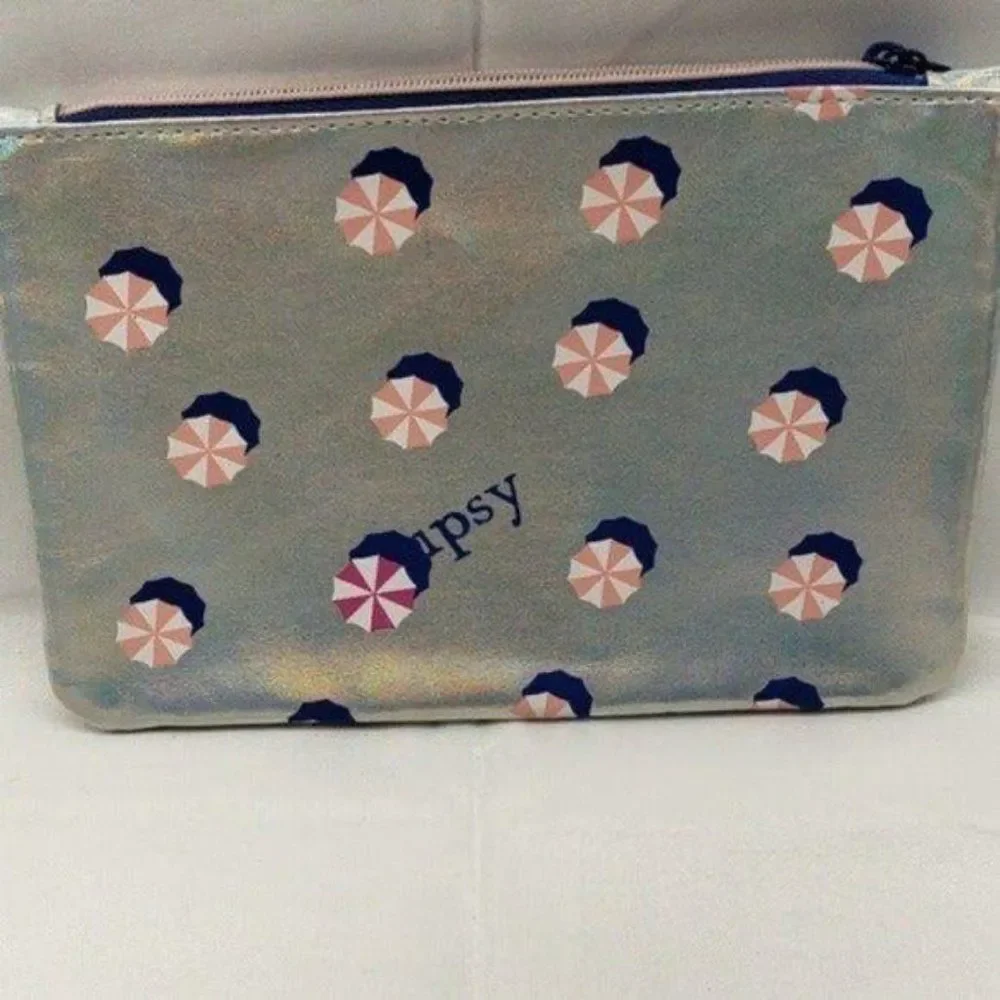 Ispy metallic umbrella makeup cosmetic‎ bag clutch